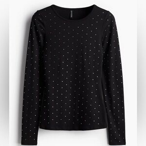 H&M black long sleeve stretchy top